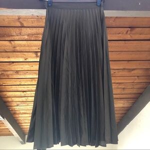 Topshop Satin Pleated Midi Skirt